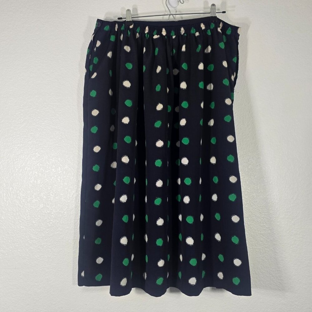 Alfred Dunner Polka Dot Skirt Women Plus Size 22W Blue Pleated A Line Whimsicore